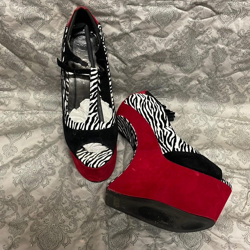 Zebra stripped with red accent